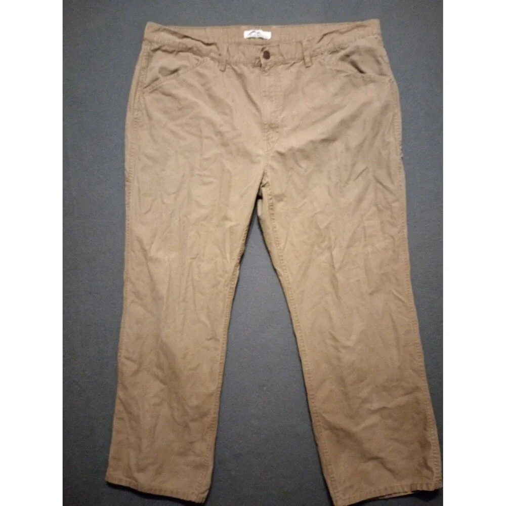 Blue Mountain Carpenter Pants 44x32 Green Canvas Workwear Utility Distressed